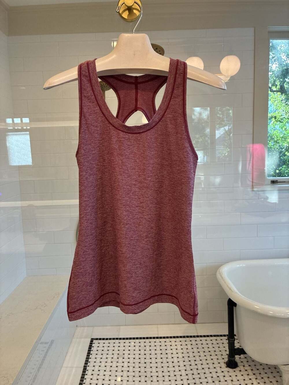 Athleta Racerback Athletic Tank Top Heathered Berry Small